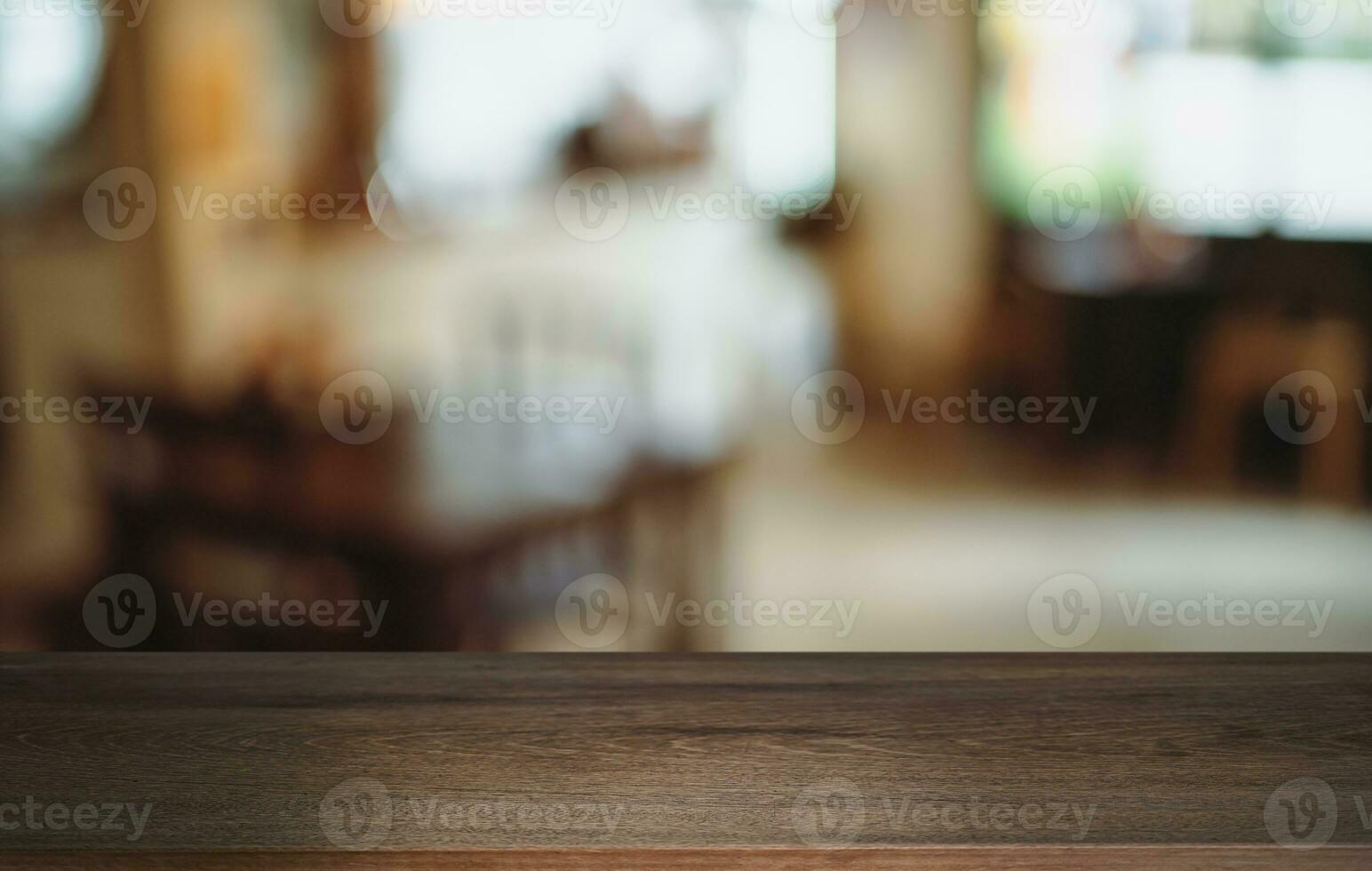 Empty wood table top and blur of out door garden background Empty wooden table space for text marketing promotion. blank wood table copy space for background photo