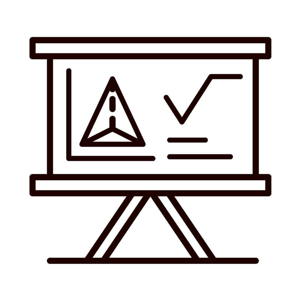 board and math figure line icon isolated vector
