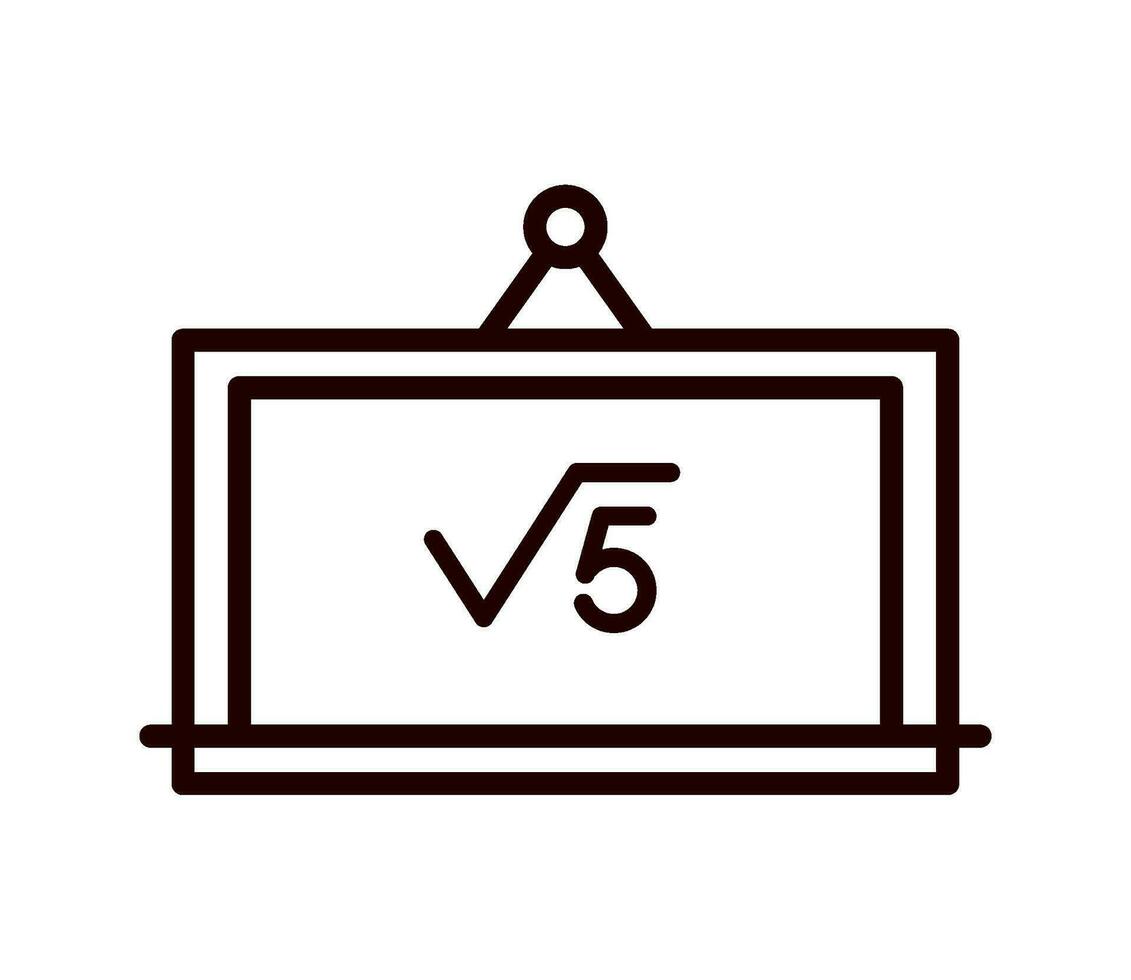 chalkboard with math exercise line icon isolated vector