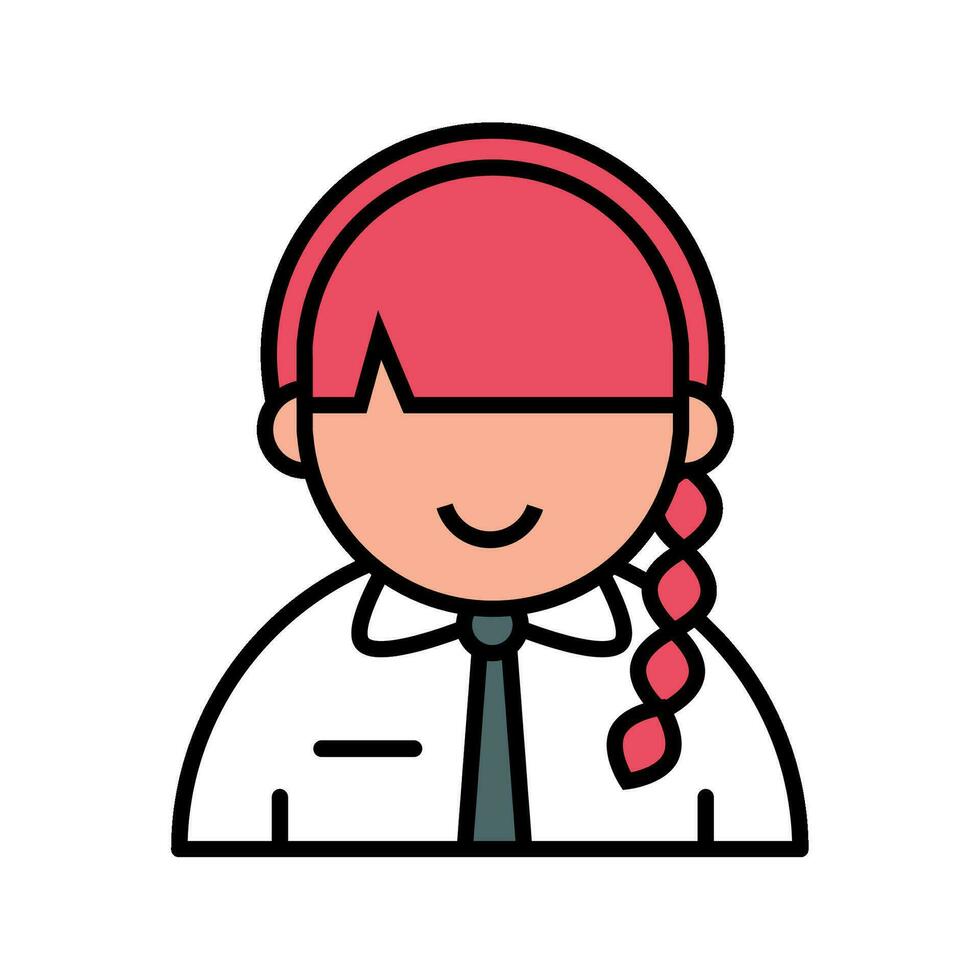 female character cartoon icon isolated vector