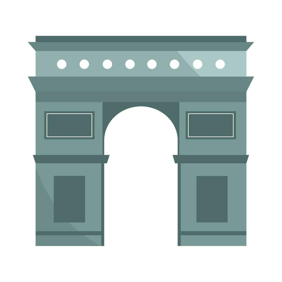 famoso Monumento francés arco de triunfo icono aislado vector