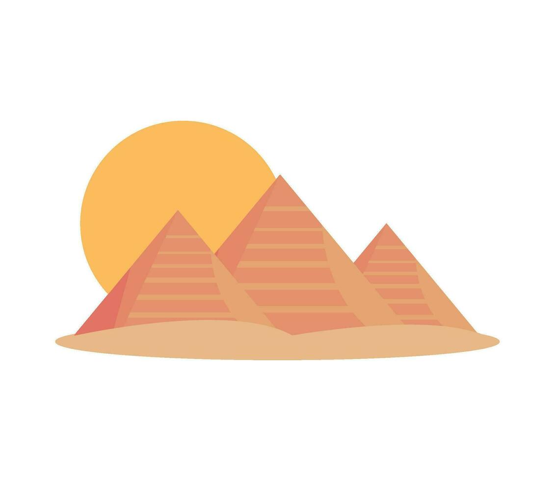 Egyptian culture ancient majestic pyramids icon isolated vector