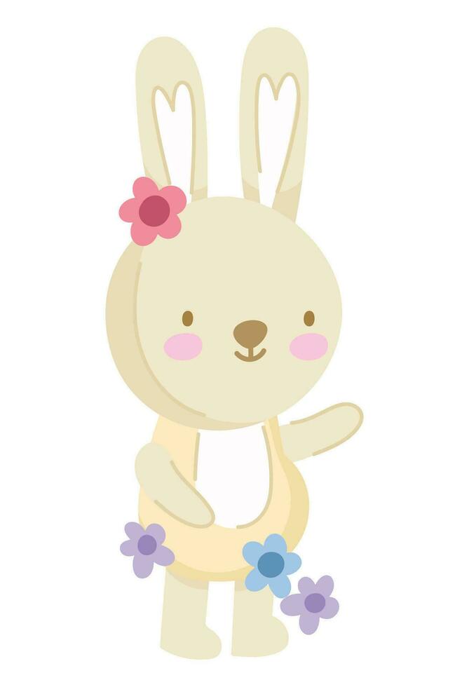 easter cute bunny isolated icon vector