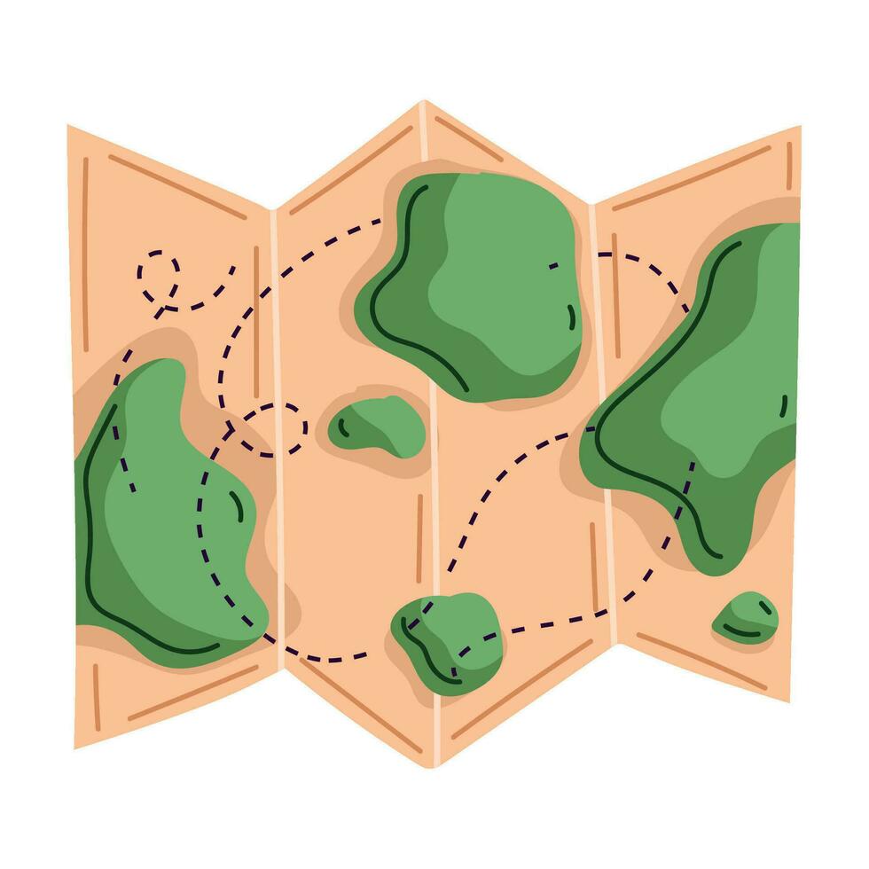 folded map travel icon isolated vector