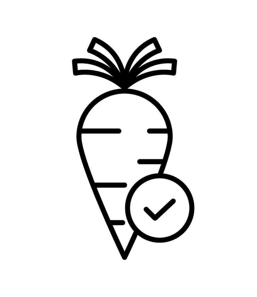 Fresh organic carrot line isolated icon vector
