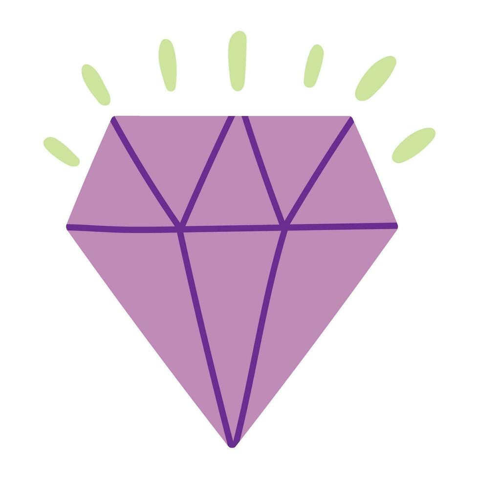 bright diamond icon isolated white background vector