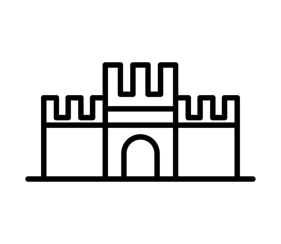 sand castle line icon isolated vector