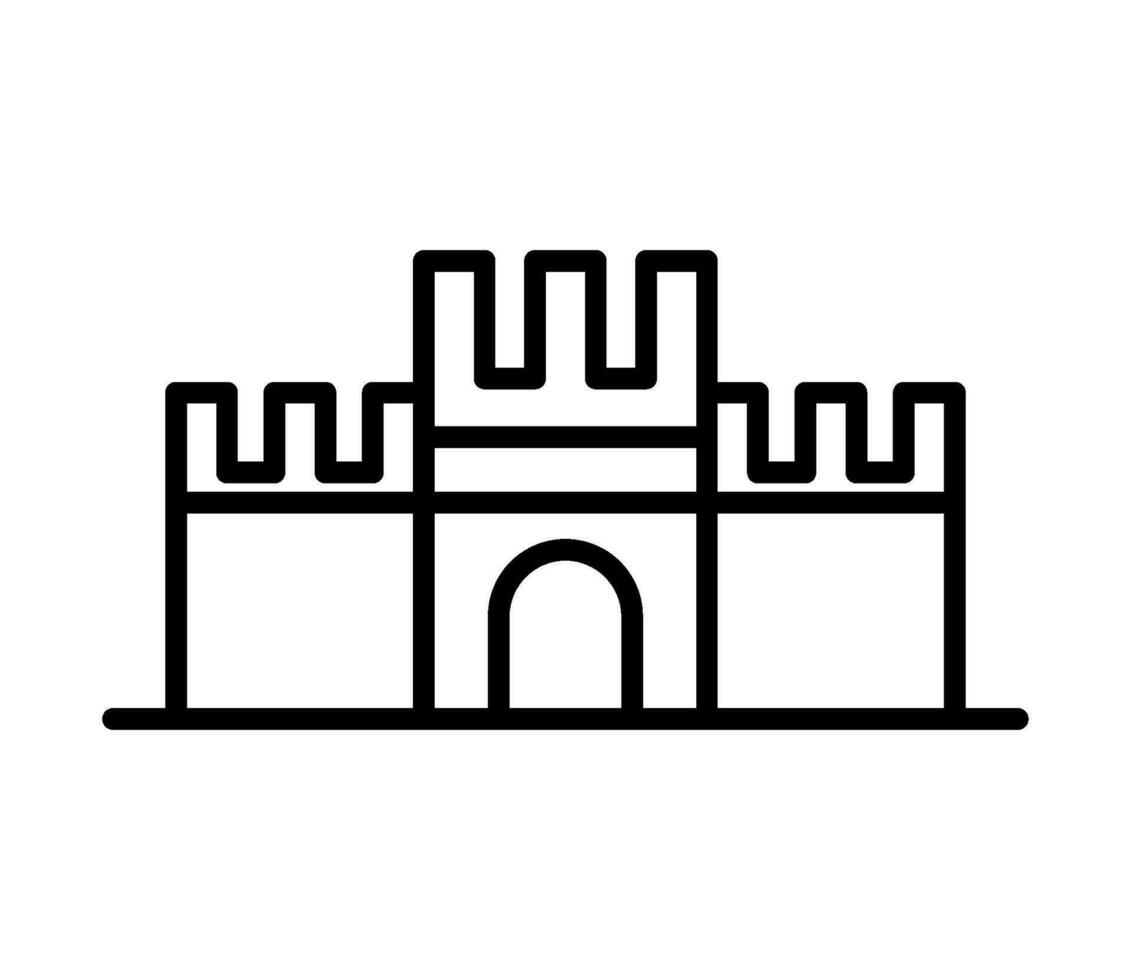 sand castle line icon isolated vector