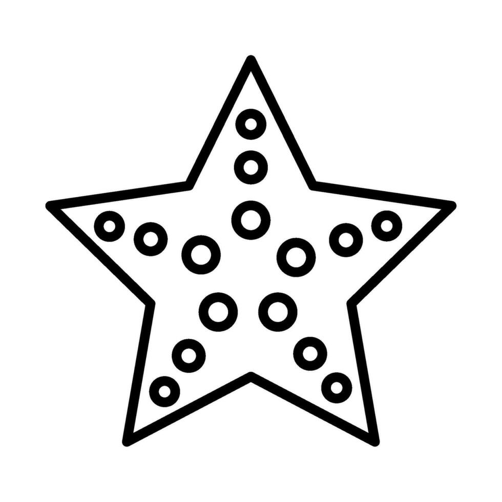 starfish animal line icon isolated vector