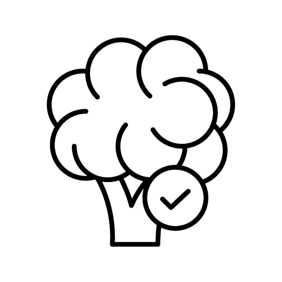 fresh vegetable broccoli line isolated icon vector