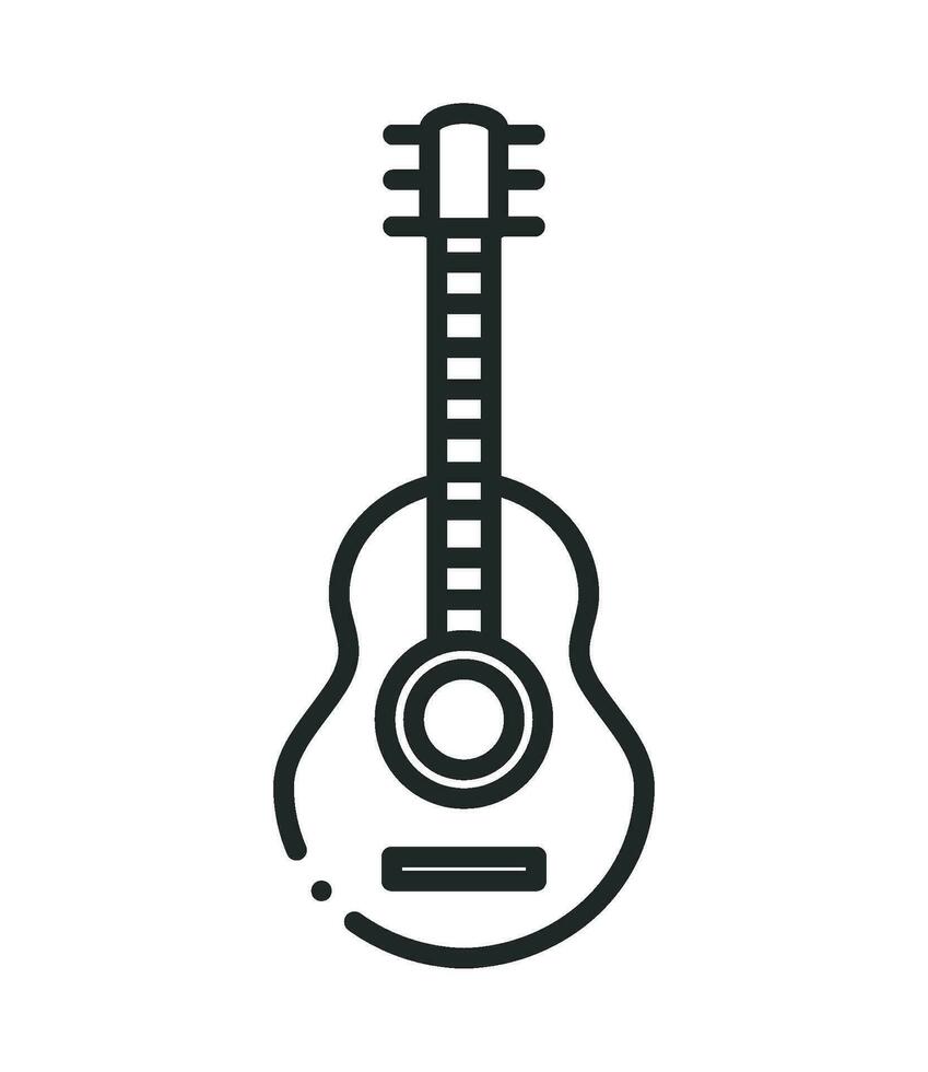 guitar music instrument line isolated icon vector