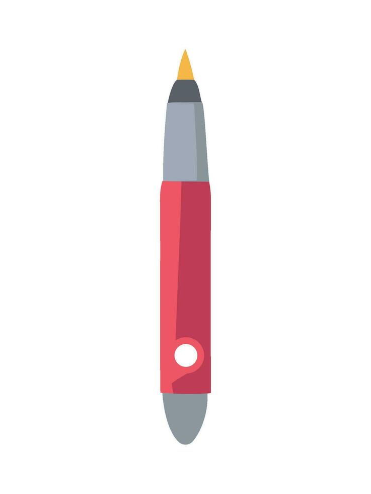 steel ballpoint pen white background icon isolated vector