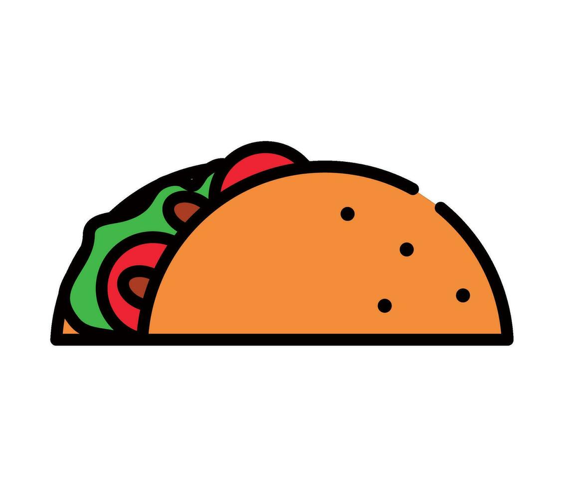 mexican taco icon isolated design vector