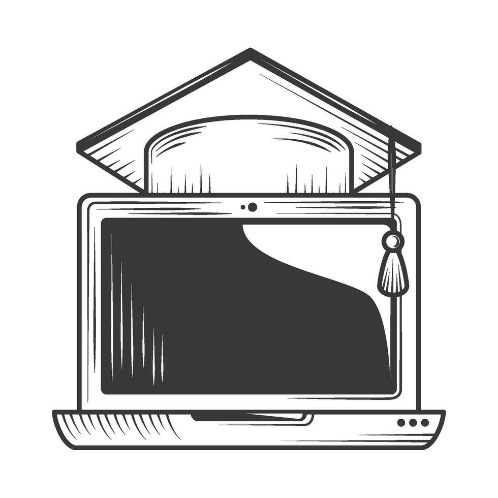 online graduation icon isolated design vector
