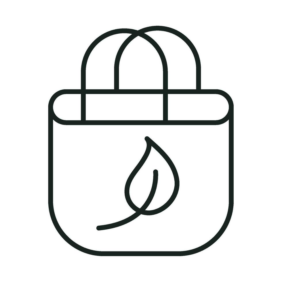 ecology shop bag line isolated icon vector
