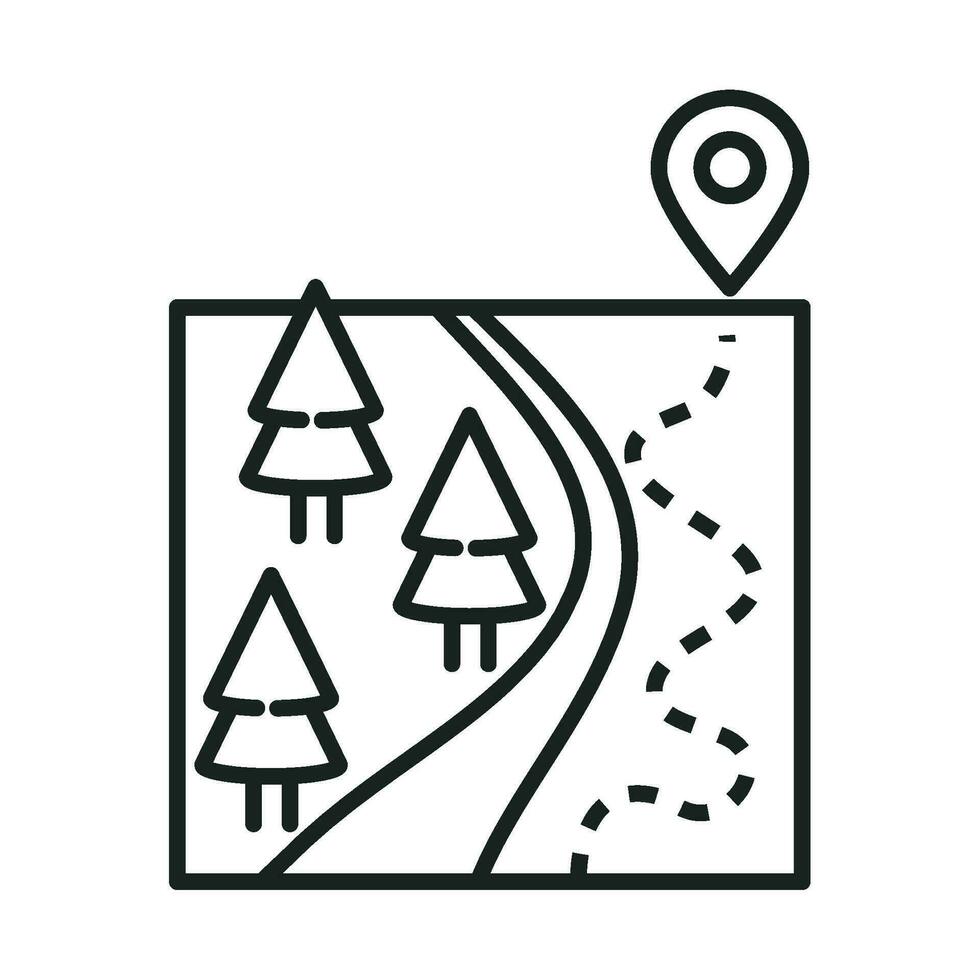map ecological tourism line isolated icon vector