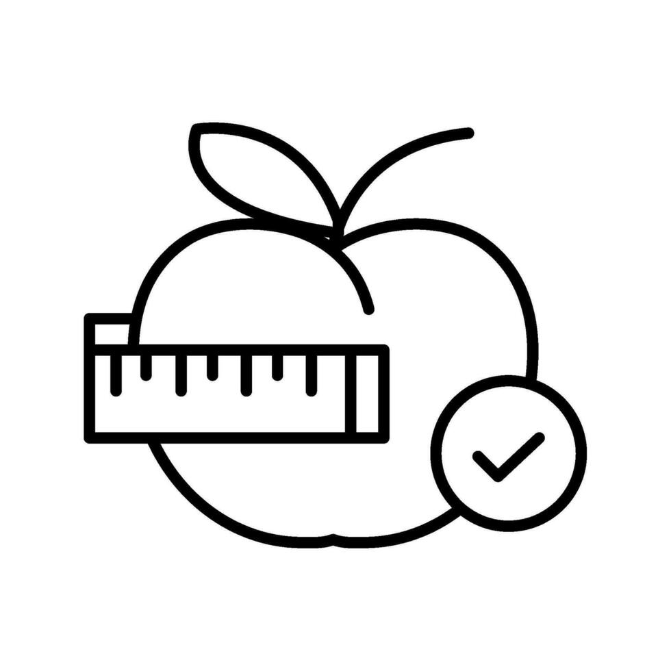 Juicy apple healthy diet line isolated icon vector