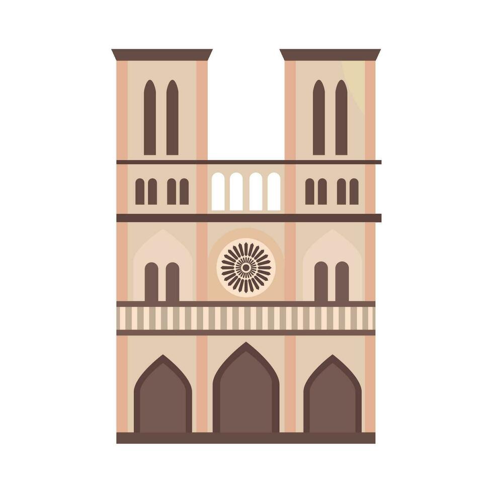 antiguo edificio medieval cristiano arquitectura icono aislado vector