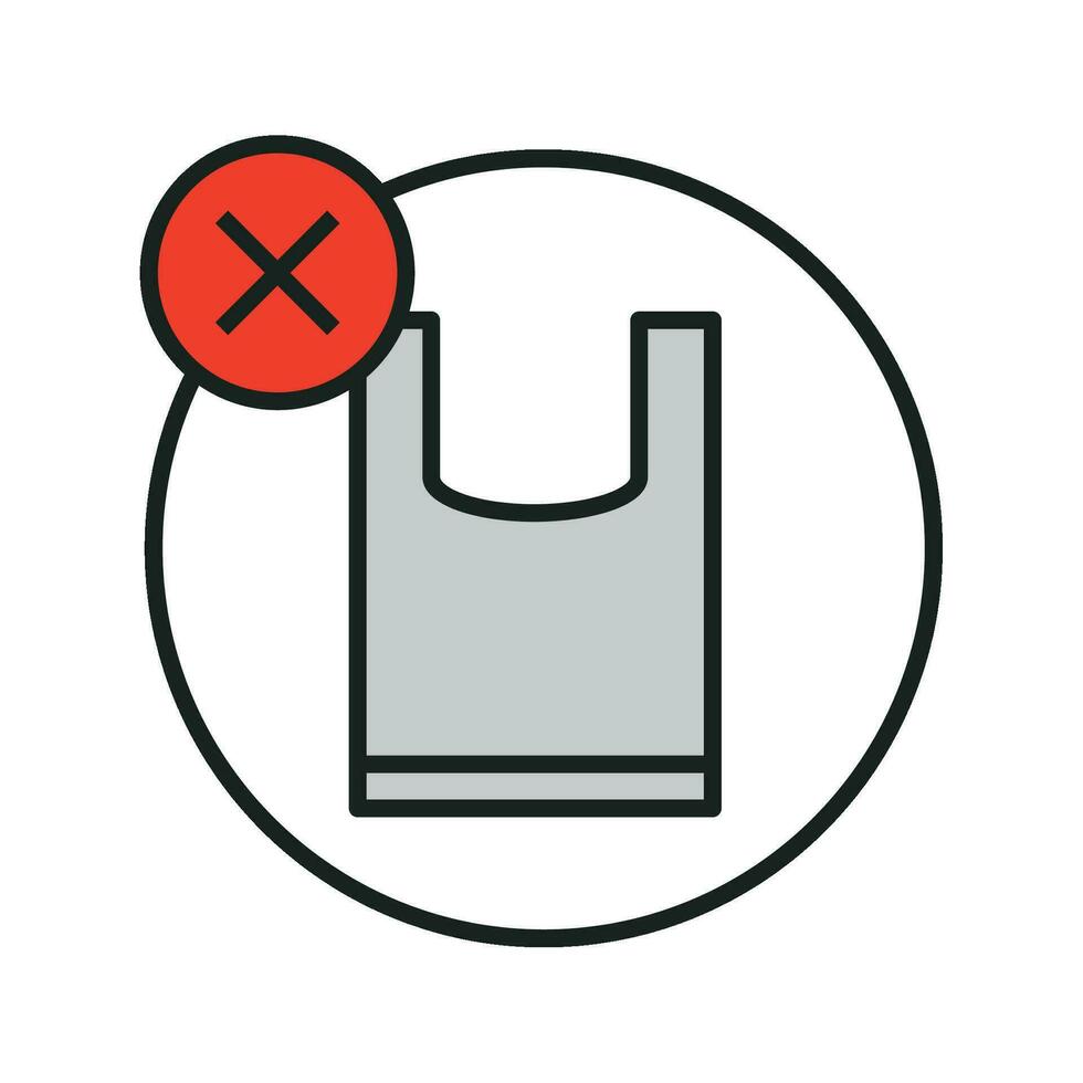 no plastic bag icon isolated vector