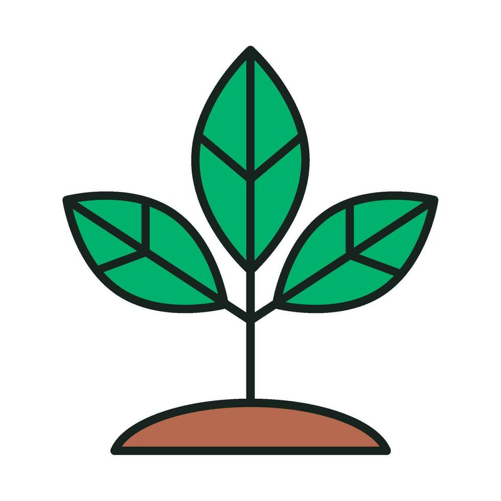 planta en suelo icono aislado vector