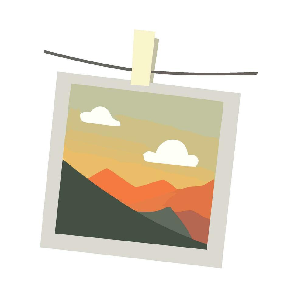 hangs in sunset picture icon isolated vector