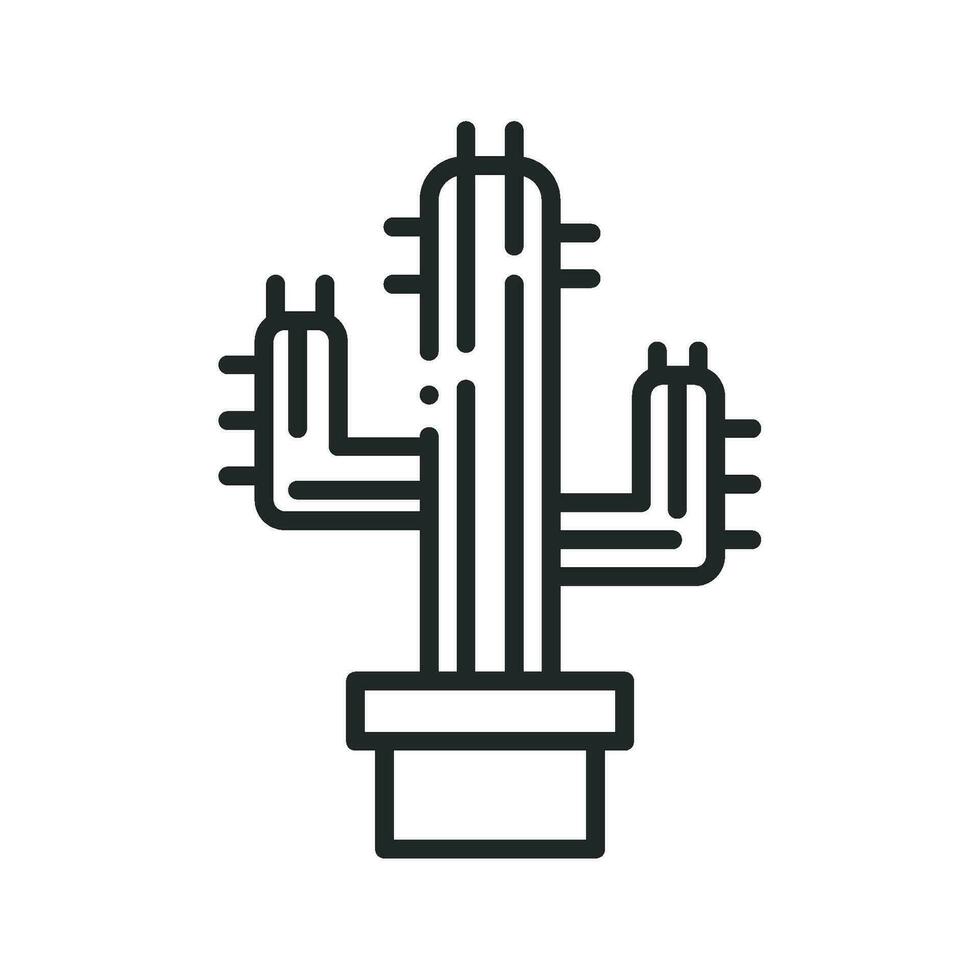 en conserva cactus línea aislado icono diseño vector