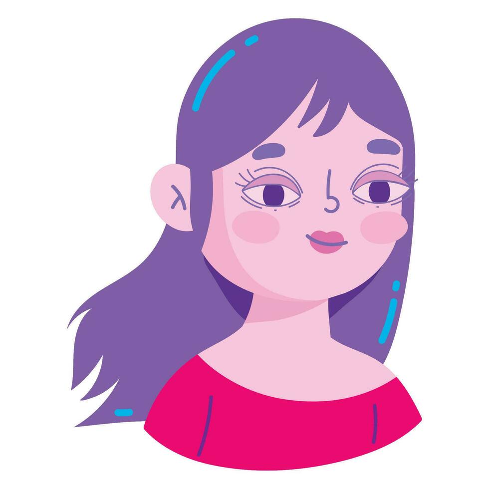 cute girl character icon isolated vector