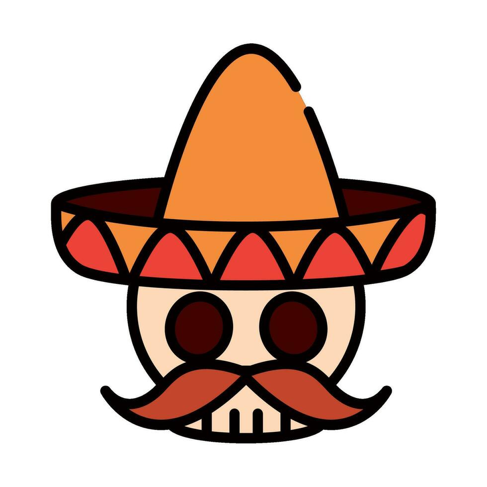 mexican skull icon isolated design vector