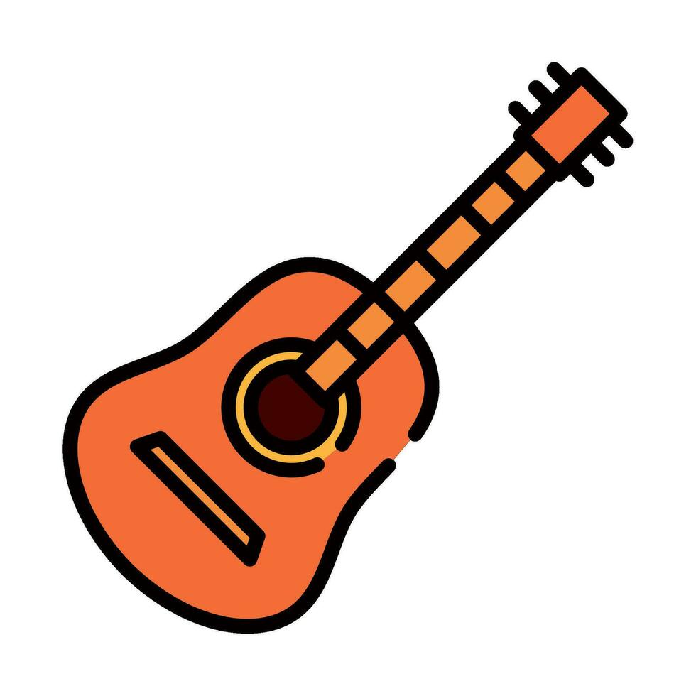 guitarra música instrumento icono aislado vector