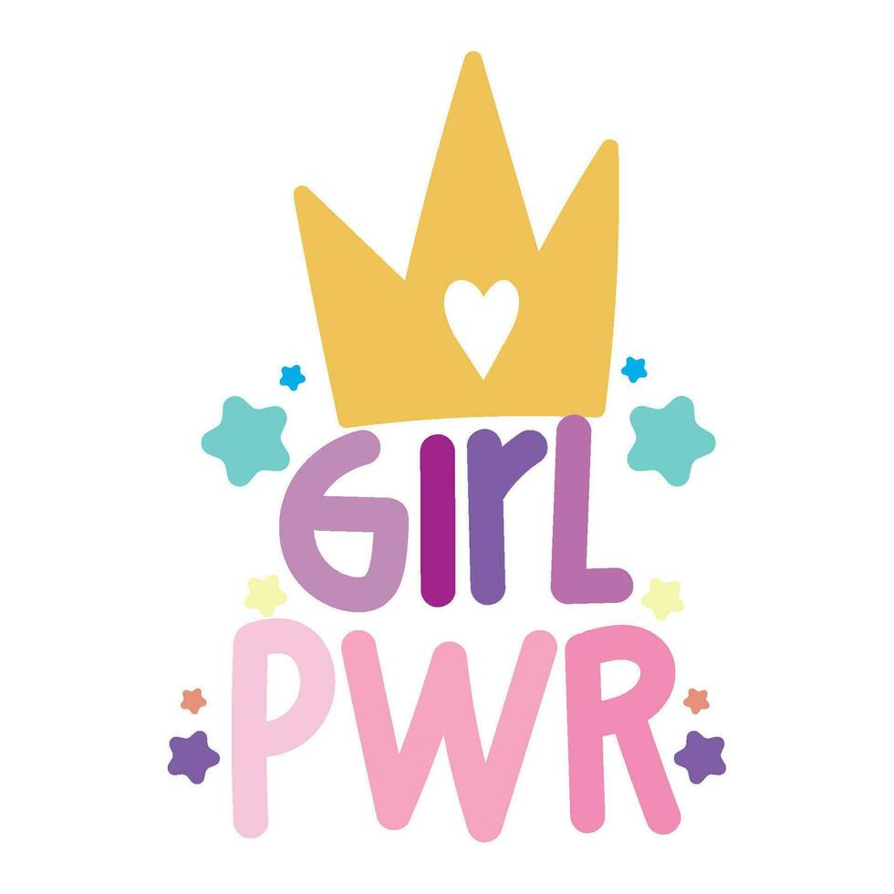 girl power text icon isolated vector