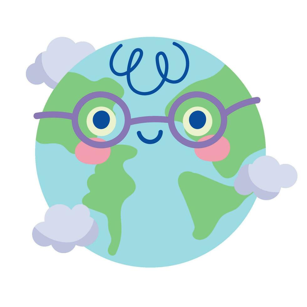 Cute world joy and fun icon isolated vector