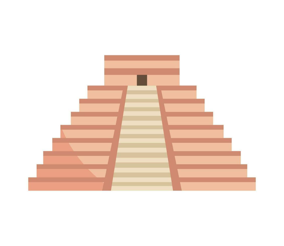 Ancient civilizations famous mexican pyramid icon isolated vector