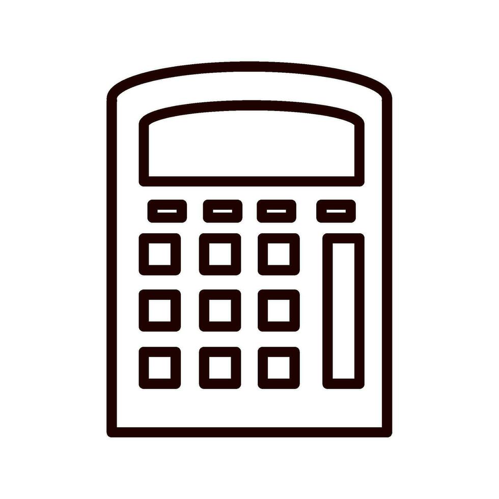 calculator math line icon isolated vector