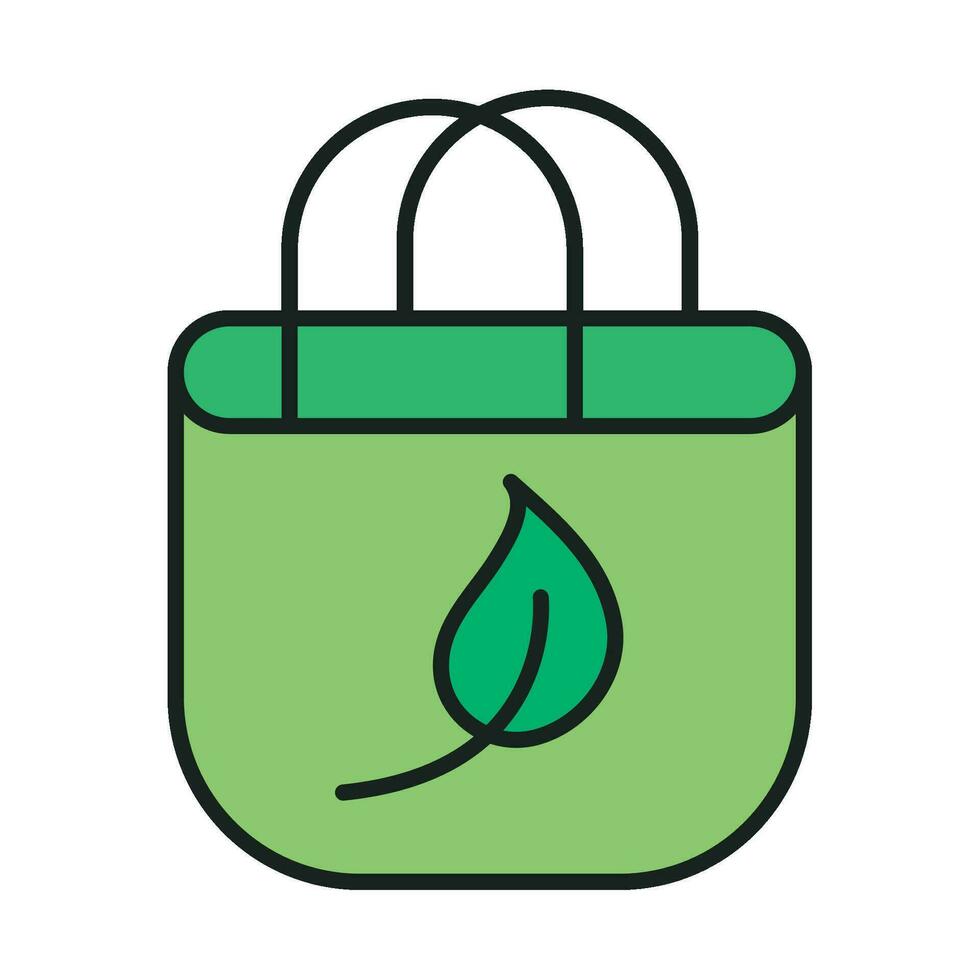 ecología tienda bolso icono aislado vector