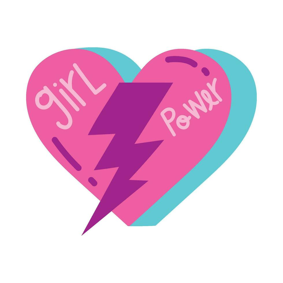 heart girl power icon isolated vector