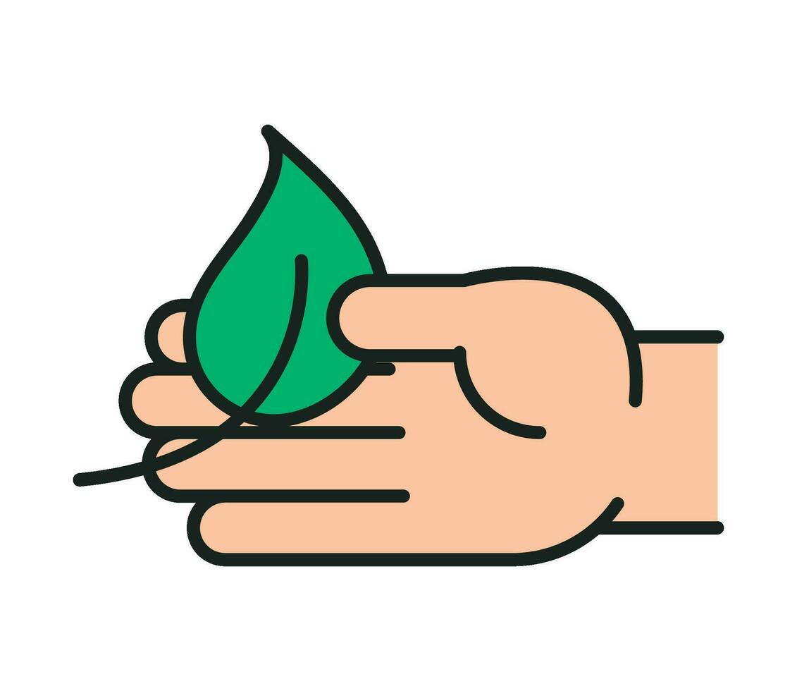 hand with leaf ecology icon isolated vector