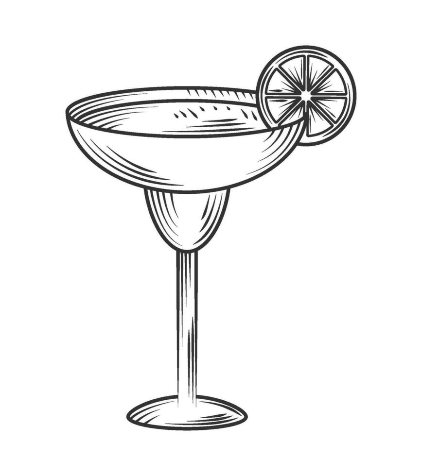 Refreshing cocktails with citrus fruit icon isolated vector
