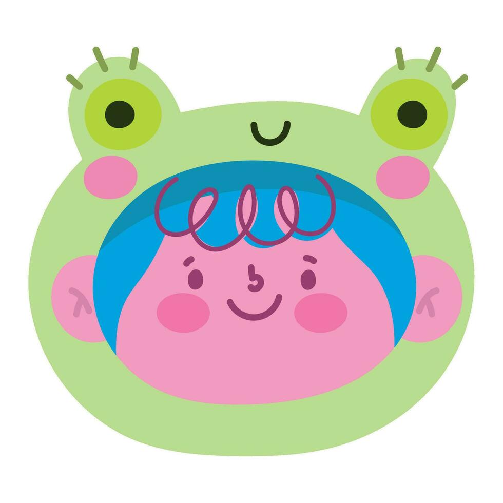 Cheerful cartoon character smiling with joy icon isolated vector