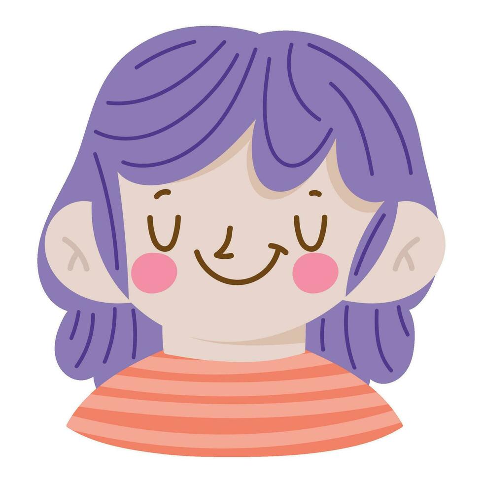 linda pequeño chico sonriente y disfrutar icono aislado vector