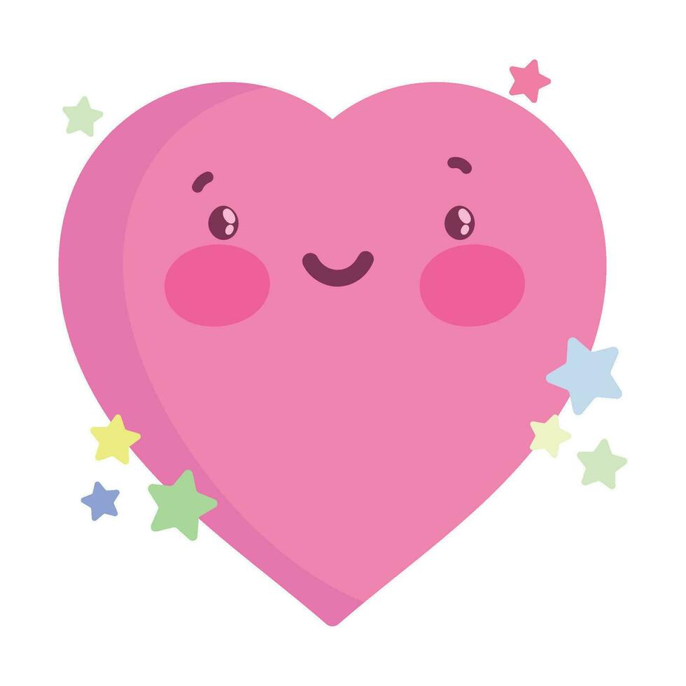 smiling Love heart cute icon isolated vector