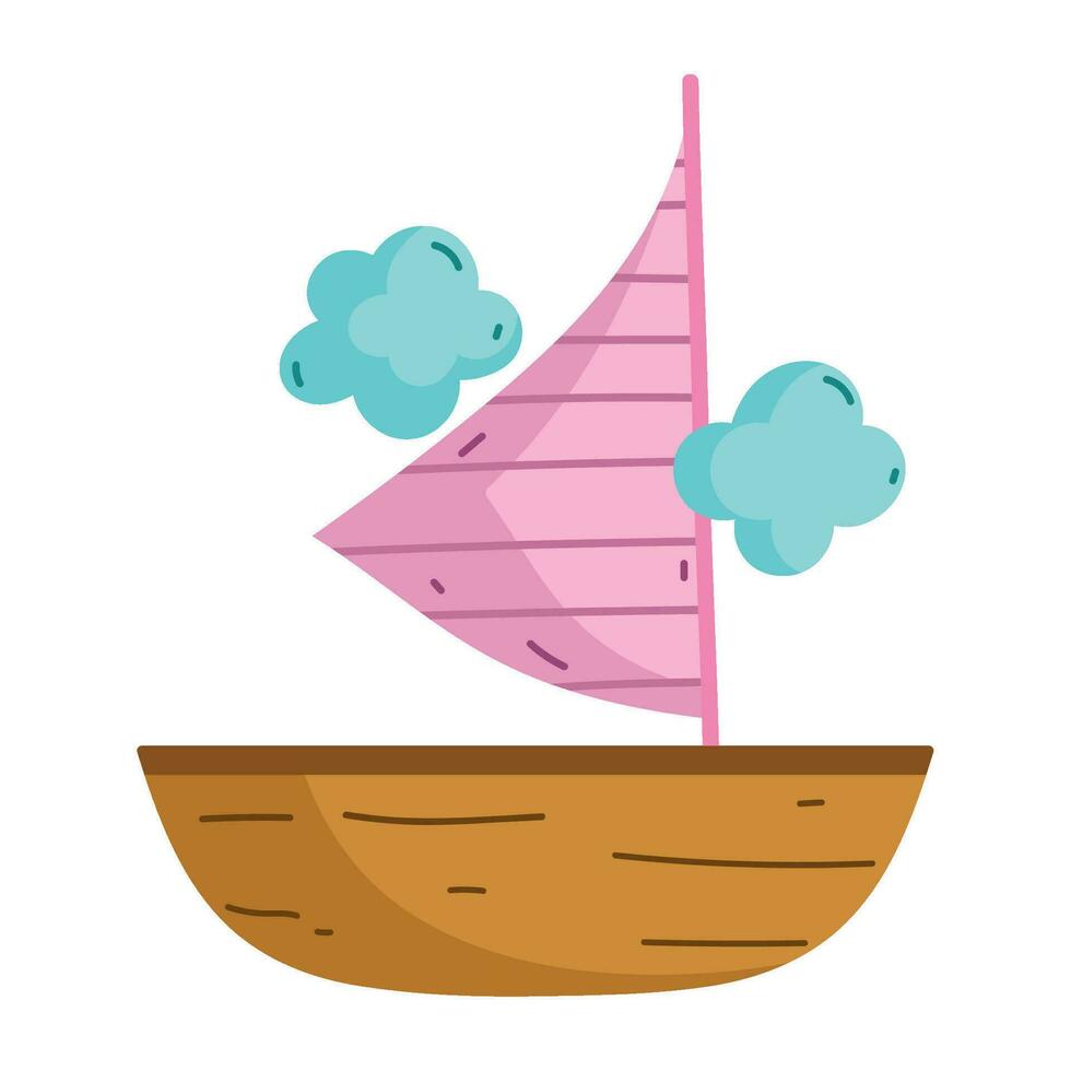 sailboat travel icon isolated design vector