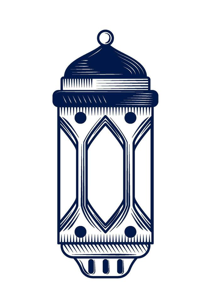 eid mubarak lantern religious celebration icon isolated vector