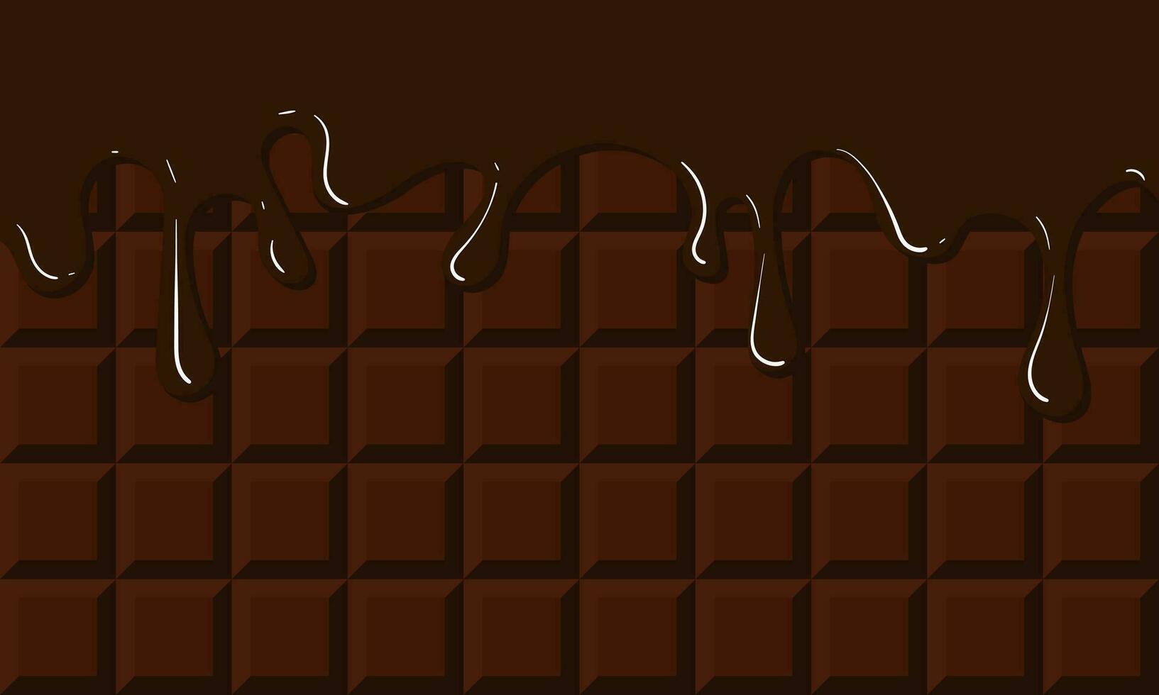 Background of dark chocolate bars with a smudge on top. Milk dark chocolate, bitter chocolate. Seamless background for printing on textiles and paper. Gift wrapping for the holiday. World Chocolate vector