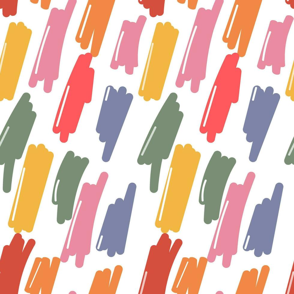 Vector seamless pattern with wavy and swirling strokes of a wide line. Hand-painted doodles, abstract background. Strokes, stripes, a simple, wavy pattern. Abstract wallpaper design. Strokes, drawing