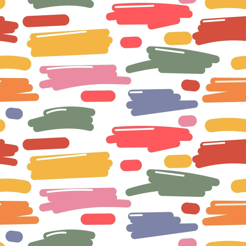 Vector seamless pattern with wavy and swirling strokes of a wide line. Hand-painted doodles, abstract background. Strokes, stripes, lines, wavy pattern. Abstract wallpaper design. Strokes, drawing