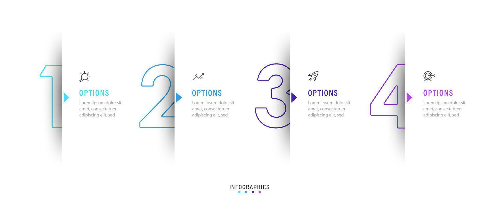 Vector Infographic label design template with icons and 4 options or steps. Can be used for process diagram, presentations, workflow layout, banner, flow chart, info graph.