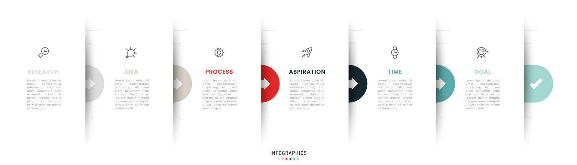 plantilla de diseño de etiquetas infográficas vectoriales con iconos y 6 opciones o pasos. se puede utilizar para diagramas de proceso, presentaciones, diseño de flujo de trabajo, banner, diagrama de flujo, gráfico de información. vector