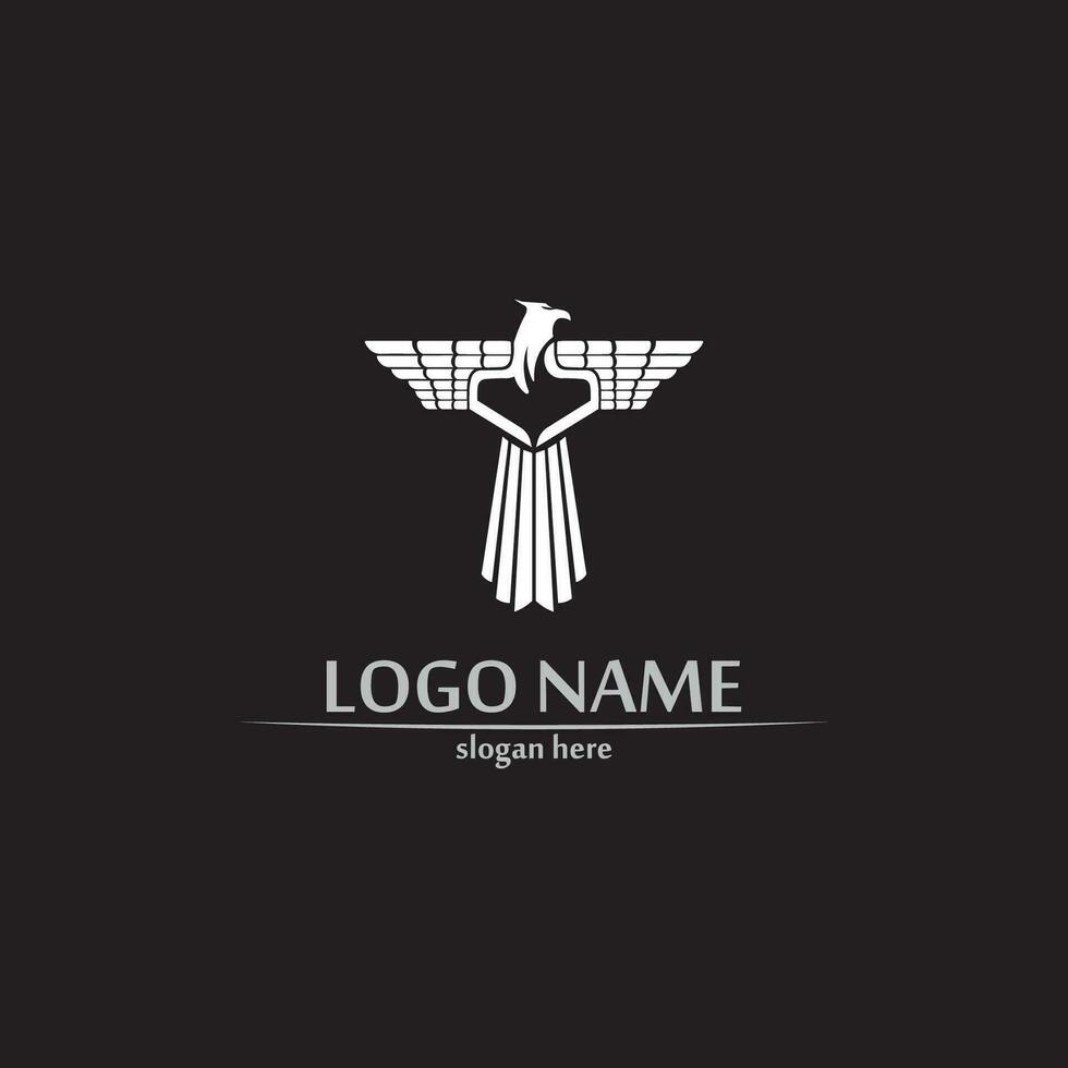 Wings logo Business and design animal wings Vector fast bird symbol icon fly