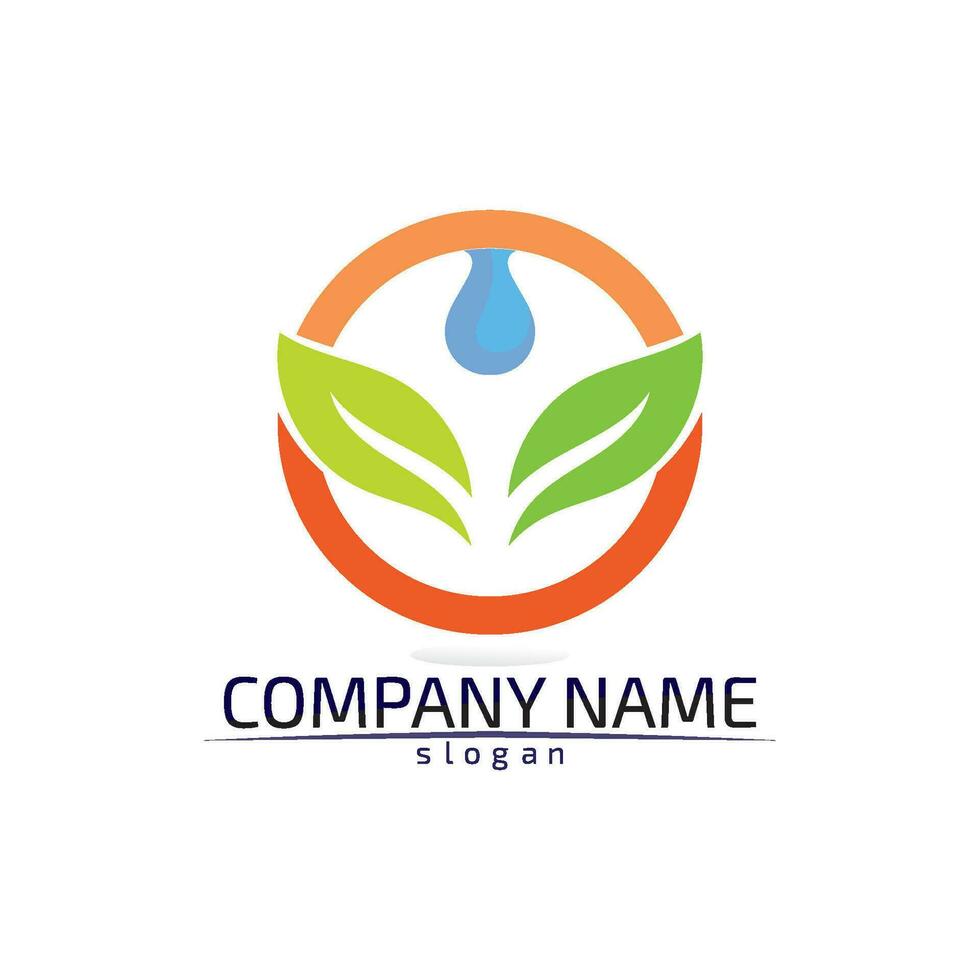 Tree leaf vector design eco friendly concept logo