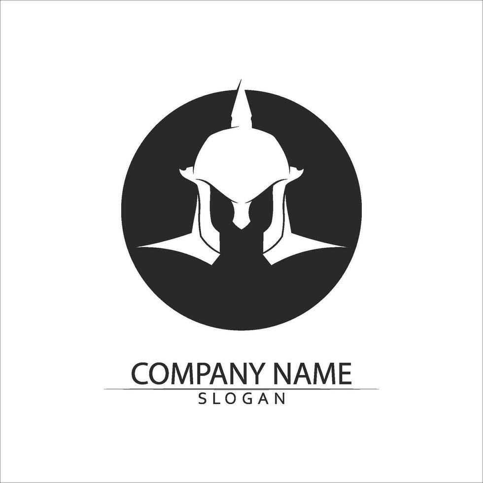 Spartan helmet logo template vector